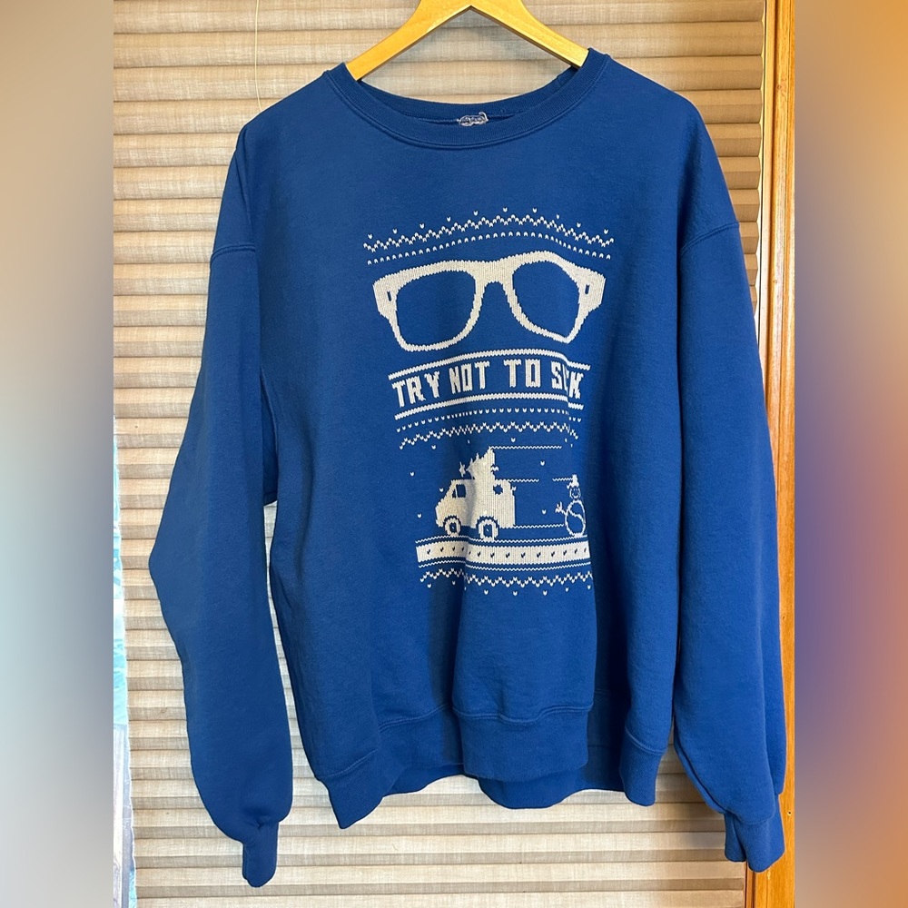 Preowend Korked Xl Cubs Try Not To suck Christmas Sweatshirt
